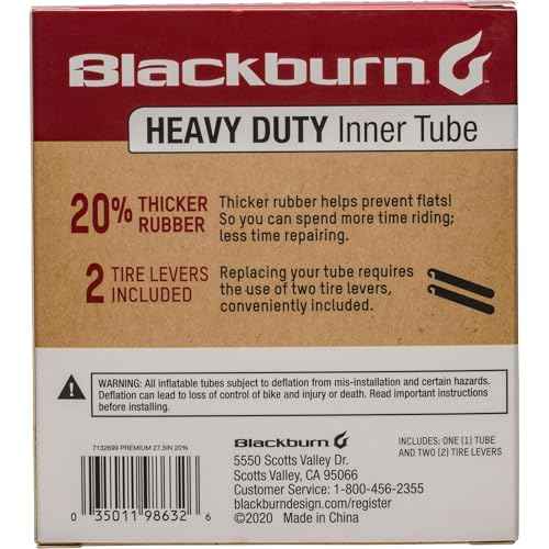 Blackburn 27.5" x 1.9-2.3" Presta Heavy Duty Bicycle Inner Tube with tire levers