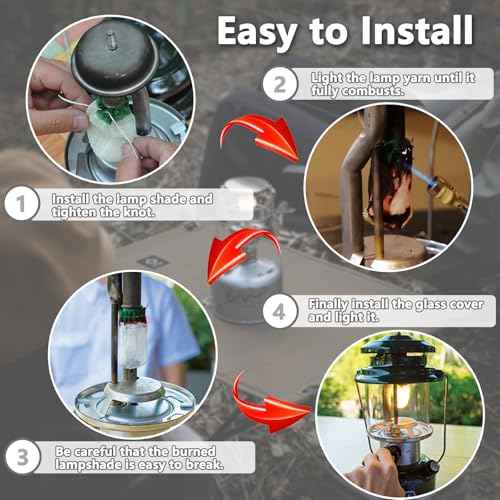 Lantern Mantles, Camping Lantern Mantles for Propane Lantern U Shape String Tie Mantles for Gas Lamp Mantles Gas Lantern Covers for Fueled Lighting for Outdoor Camping Lantern Natural - 12PCS