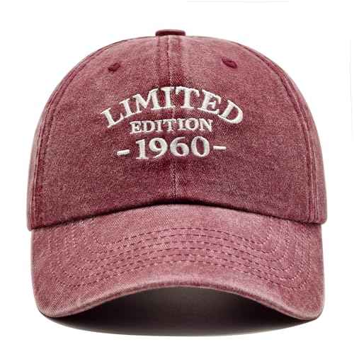 65th Birthday Gifts for Men Women, Happy 65th Birthday Decorations - Embroidered Baseball Caps Adjustable