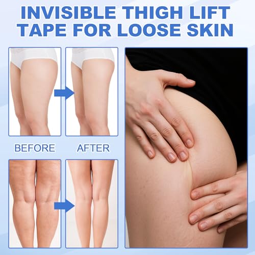 Thigh Lift Tape for Loose Skin, Waterproof Invisible Firming Patches for Legs, Reducing Thigh Friction, Lift and Patches Legs for Sagging Skin, Stomach, Arms, Body Tape for Women, 1BOX