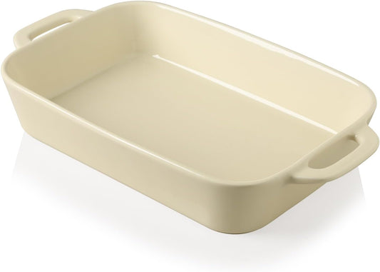 Sweejar Ceramic Bakeware Set - 9x13 Rectangular Baking Dish for Casseroles & Daily Cooking - Beige