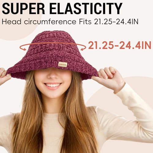 Sukeen Knit Beanie Hat for Women Thick Fleece Lined Winter Hat Warm Skull Cap Fashionable Knit Cap for Outdoor