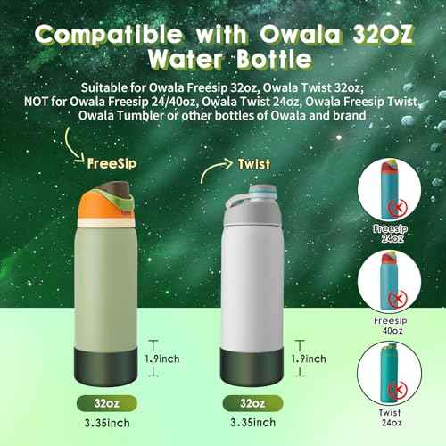 Chameleon Silicone Water Bottle Boot, Compatible with Owala 24oz 32oz 40oz, Gradient Matte Luster Cup Sleeve Bottom Cover for FreeSip, Twist, or Flip Stainless Steel Water Bottles