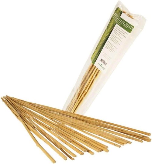 GROW!T Bamboo Stakes - 4 Foot Natural Support for Plants | Pack of 25 in Tan Color