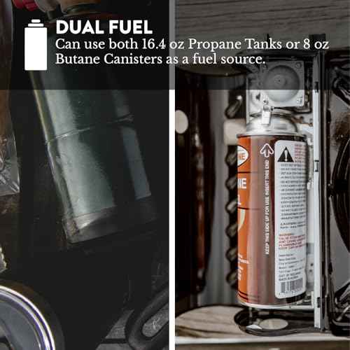 GasOne 15,000 BTU Propane or Butane Stove Dual Fuel Stove Portable Camping Stove - Patented - with Carrying Case Great for Emergency Preparedness Kit