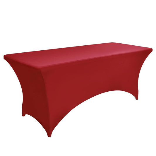 ZarzaaSik 2-Pack 6ft Spandex Table Covers for Rectangle Standard Folding Tables - Wrinkle Resistant Stretch Tablecloths - Ultimate Fitted Table Protector for Parties, Trade Shows, Banquet
