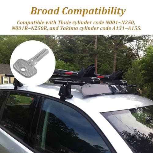 D1251 & 8007835 Key for Thule & Yakima Lock Core Removal/Change Key D1251 D1252 8007835 8531251, Universal Control Key for Roof Rack Rail Cargo Box Carrier Top Crossbars CTRL