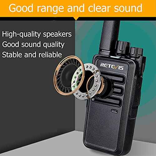 Retevis RT68 Walkie Talkies for Adults, 2 Way Radios Long Range, Hands Free, 1200mAh Battery, Portable Walkie Talkie Rechargeable with USB Charging Base, for Hunting Hiking (4 Pack)
