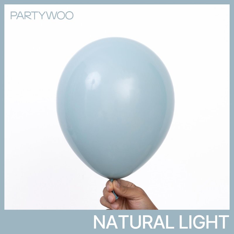 PartyWoo Dusty Blue Balloons 101pcs 12 Inch Light Blue Aqua Boho Latex Helium Balloons for Wedding Graduation Baby Shower Gender Reveal Bachelorette Birthday Under The Sea Party Decorations Blue-F28