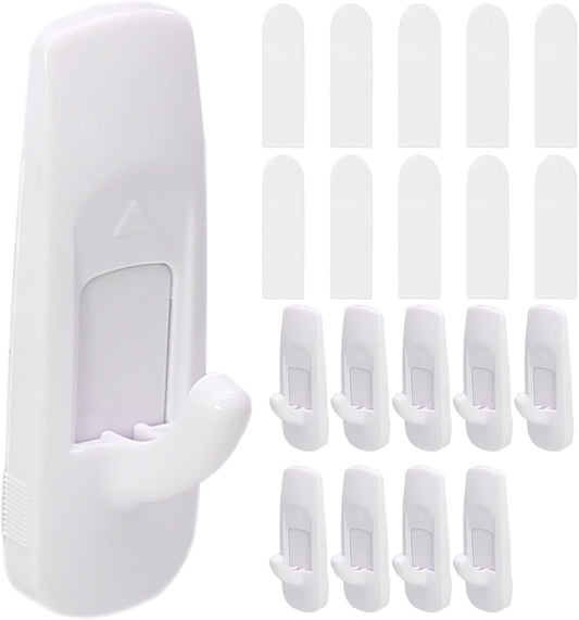 Skiennix Large Utility Hooks - Damage-Free Hanging with 14 Adhesive Strips | Holds Up to 4 lb