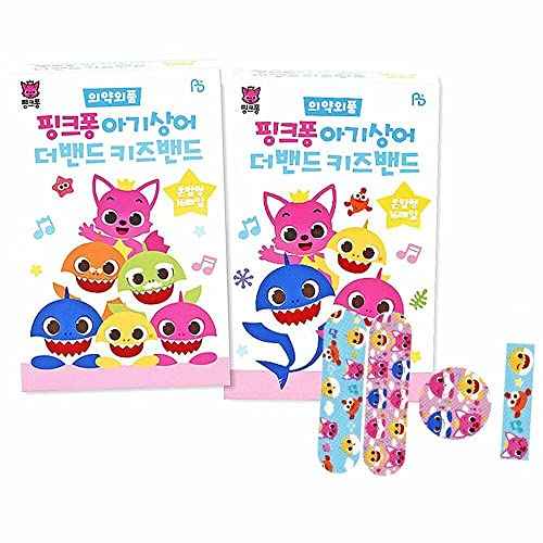 DEAD SKIN Shark Family First Band Aids 32pcs Character Pattern Bandages 3 Mixed Type : 2 Packs (16pcs x 2)