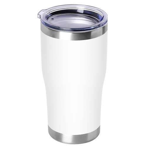 DOMICARE 20oz Tumbler with Lid Stainless Steel Tumblers Bulk, Double Wall Vacuum Insulated Coffee Travel Mug Powder Coated Tumbler, 1 Count (Pack of 1) White