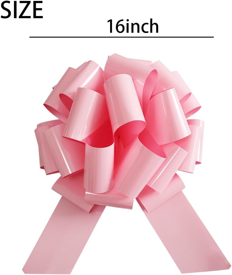 Skiennix Giant Pink Bow - 16 Inch Large Gift Bow for Christmas, Parties & Home Decor