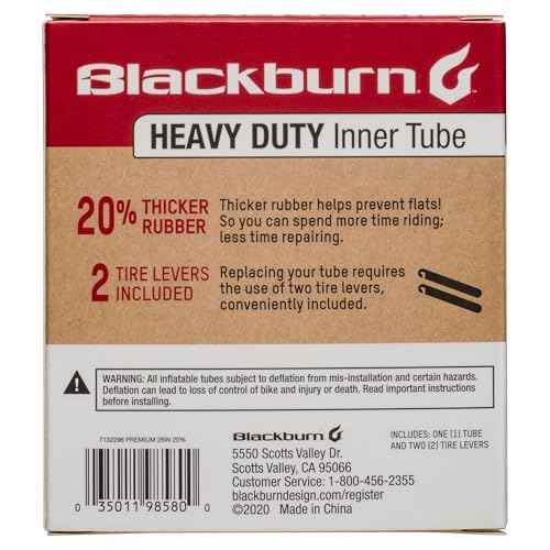 Blackburn 26" x 1.75-2.25" Schrader Heavy Duty Bicycle Inner Tube with tire levers