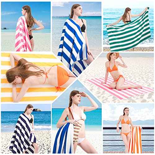 6 Packs Oversized 72x40 Inch Stripe Beach Towel Thin Set Extra Large XL Big Clearance Accessories Essentials Soft Super Absorbent Pool Travel Bath Swim Camping Towels Bulk Men Women Adults Gift