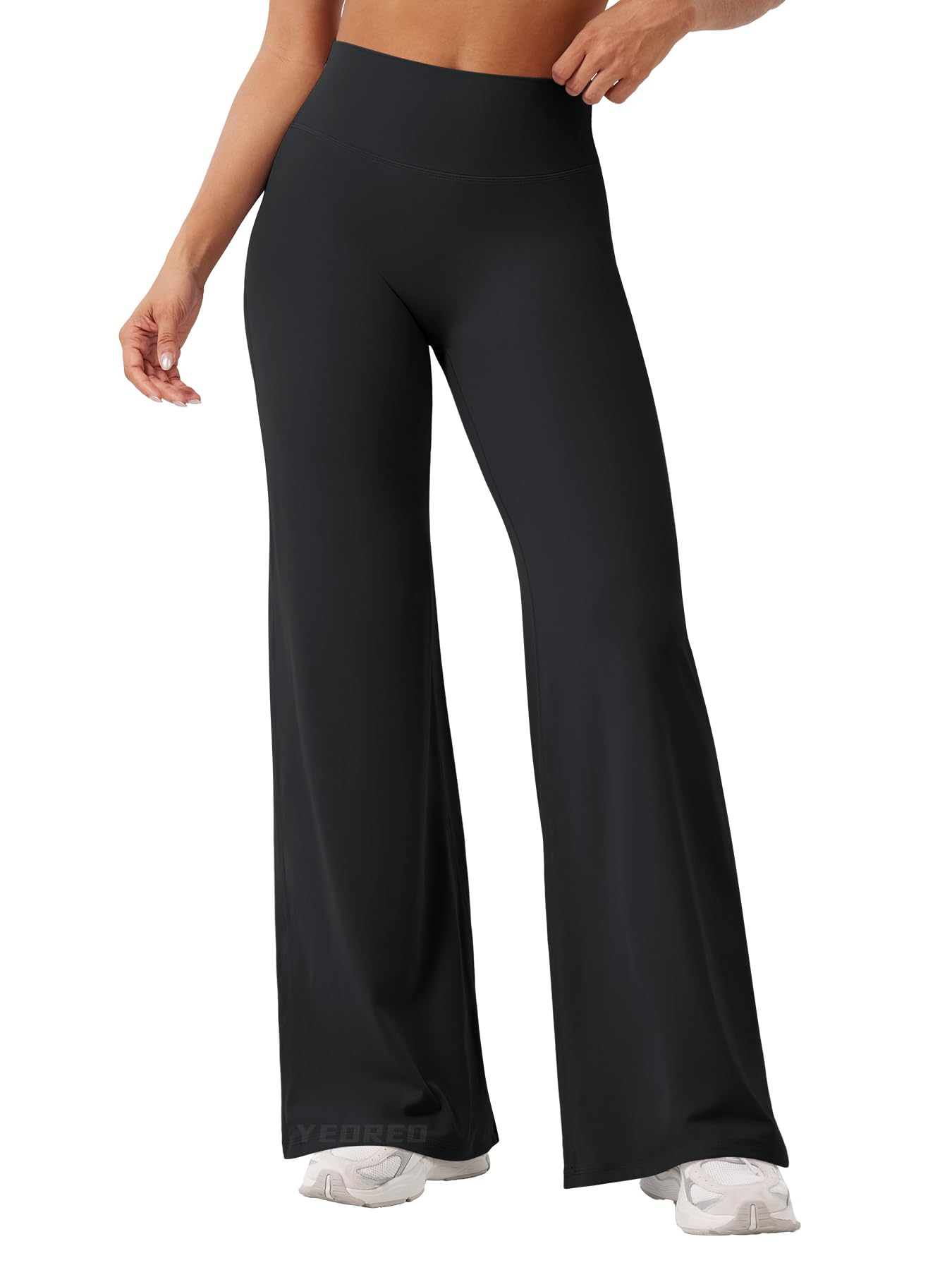 YEOREO Workout Leggings Womens No Front Seam Straight Leggings 31.5" High Waist Buttery Eddiy Gym Yoga Pants Black XXS