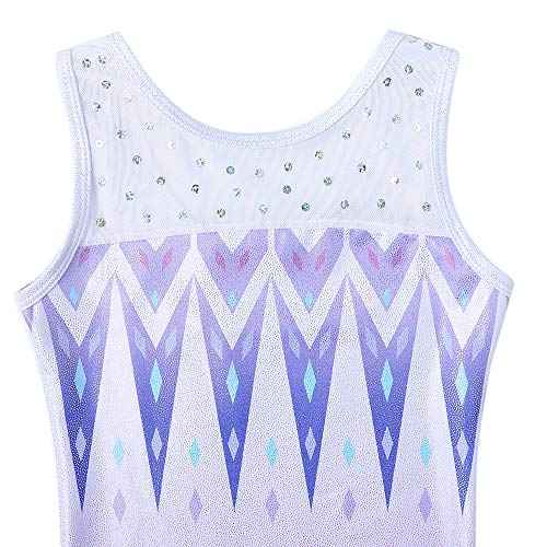 HOZIY Leotards for Girls Gymnastics Kids Children Biketard Snowflake Ribbon Blue Purple Hot Pink Sparkle