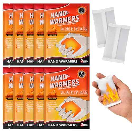 Hand Warmers - Instant Heat, Up to 8 Hours£¨1pcs£© of Cozy Warmth, 20 - Pack for All Your Cold Days£¬20 Count (10 Pack with 2 Warmers per/Pack)