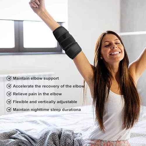 Elbow Brace for Ulnar Nerve Entrapment Splint, Elbow Splint, Cubital Tunnel Brace for Sleeping, Cubital Tunnel Syndrome Adjustable Stabilizer Elbow Support Fits for Men and Women 1 PCS