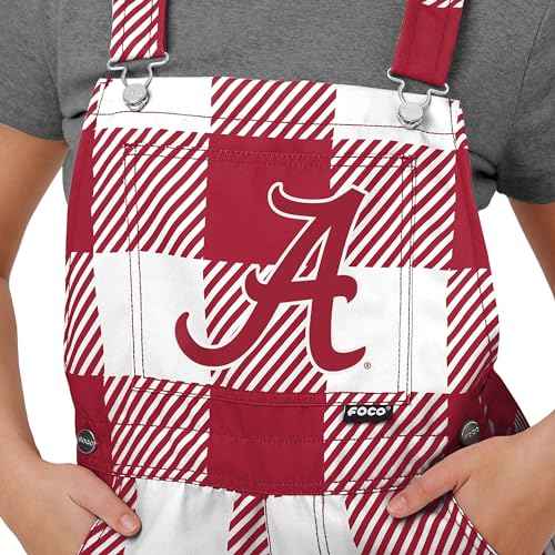 FOCO NCAA womens Ncaa College Ladies Fashion Bib Shortalls Summer Shorts Overalls