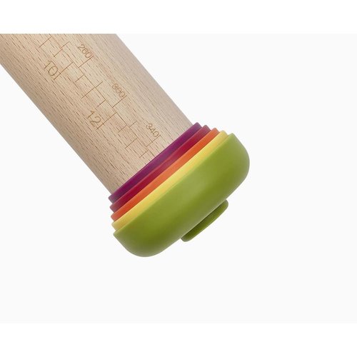Joseph Joseph PrecisionPin - Rolling Pin with adjustable pastry thickness, Baking and dough rollers, Beech Wood, Multicolor