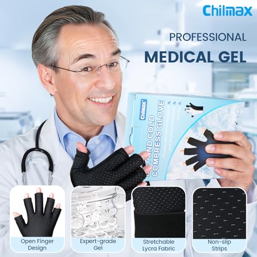 Hand Ice Pack Glove for Arthritis Pain Relief,Hot & Cold Therapy Fingers Arthritis Compression Ice Pack Wrap Adjustable Gel Wrist Ice Pack for Carpal Tunnel,Swelling,Tendinitis(1pcs Medium)