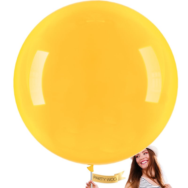 PartyWoo Mustard Yellow Balloons 4pcs 36 Inch Yellow Fall Balloons for Birthday Graduation Gender Reveal Engagement Baby Shower Bee Summer Sunflower Little Cutie Lemon Party Decorations Yellow-Y10