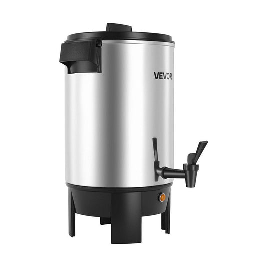 VEVOR Commercial Coffee Urn, 30 Cup 152oz Hot Beverage Dispenser with Dripless Faucet, 1090W Quick-Brewing Coffee Maker, Automatic Temperature Control, for Catering, Party, Church & Restaurant