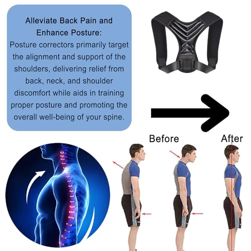 Posture Corrector, Back Brace for Women and Men, Adjustable Back Support, Shoulder Straightener for Improving Hunchback, Providing Pain Relief from Neck, Shoulder, and Upper Back