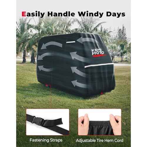 KEMIMOTO 600D Waterproof Golf Cart Cover, Universal Heavy Duty Large Golf Cart Rain Cover with Storage Bag Compatible with EZGO Club Car 2/2+2/4 Passenger, Black