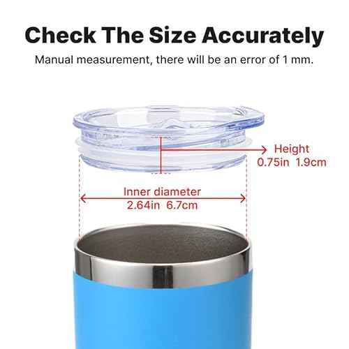 2.73-2.75in Skinny Tumbler Lid-2 Pack Sealing Slider Replacement Lids Spill Proof Splash Resistant