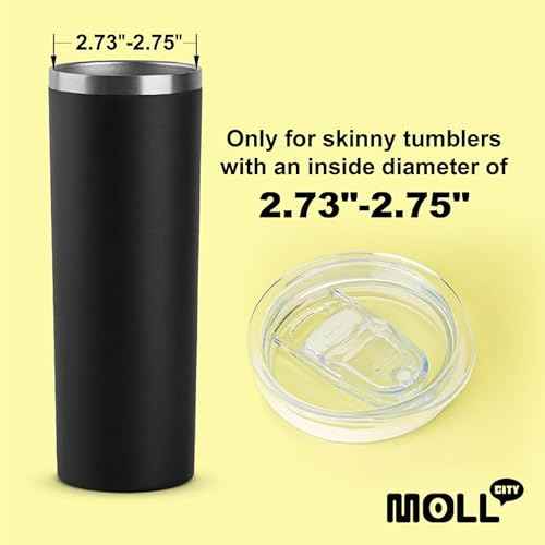 2.73-2.75in Skinny Tumbler Lid-2 Pack Sealing Slider Replacement Lids Spill Proof Splash Resistant