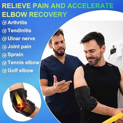 Elbow Brace for Ulnar Nerve Entrapment Splint, Elbow Splint, Cubital Tunnel Brace for Sleeping, Cubital Tunnel Syndrome Adjustable Stabilizer Elbow Support Fits for Men and Women 1 PCS