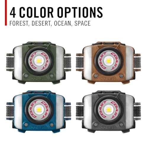Coast FL97R Voice-Controlled 1200 Lumen Rechargeable LED Headlamp with Pure Beam¢ç Spot & Flood, ARC Lighting, Red & Green Color Modes, Glide Focus¢â Radial Arm Dial and USB-C Charge Port, Desert