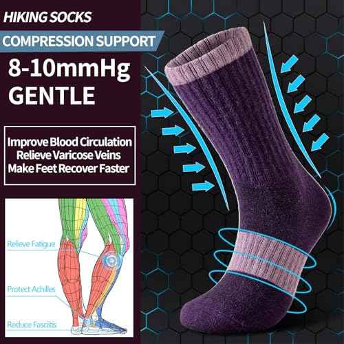 Clothirily Wool Socks for Women, Thermal Warm Womens Merino Wool Hiking Socks, Cozy Cabin Winter Boot Socks for Women