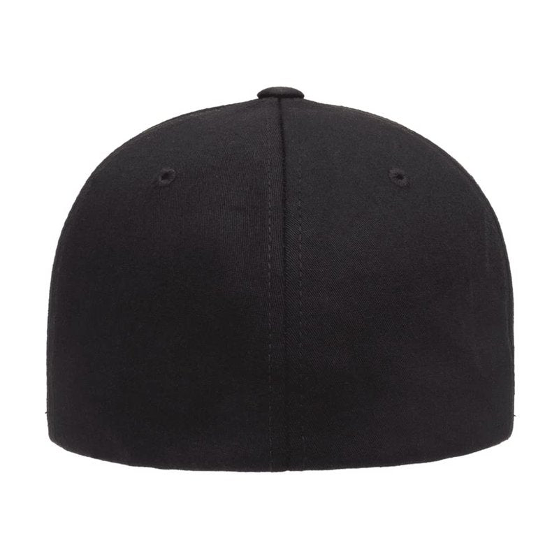 The Hat Pros Flexfit 5001 Standard Cotton Twill Structured 6-Panel Fitted Baseball Cap with Permacurv Visor (Black, L/XL)