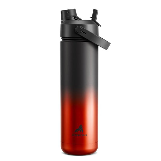 POWCAN 26 oz Insulated Water Bottle with 2-in-1 Straw and Spout Lid, Keep Cold 24H, Leak-Proof, Fits in Car Cup Holder, Stainless Steel Water Bottle for Gift, Gym, Travel and Home (Cerulean Porcelain)