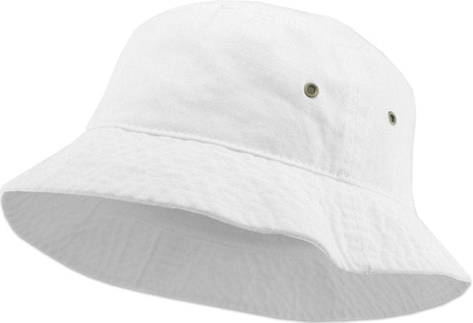 KBM-500 WHT L/XL Unisex Washed Cotton Bucket Hat Summer Outdoor Cap