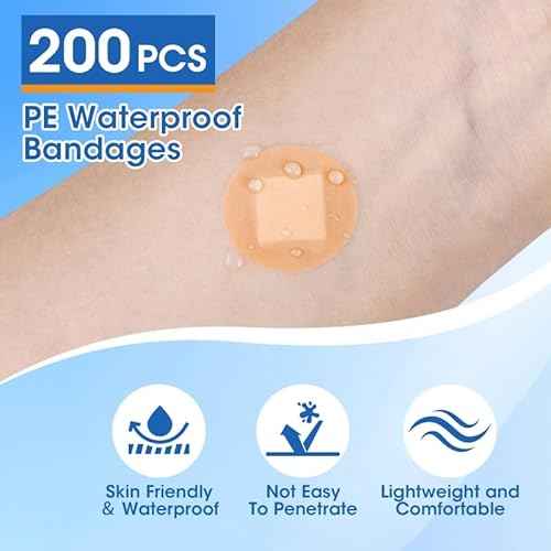 CXYARY 400PCS Round Bandages, Fabric Bandage £¦ Waterproof Bandage Latex Free Used for Emergency Treatment and Skin Wound Care, Circle Bandages Suitable for Small Wounds