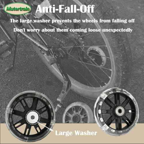 Flash Training Wheels for 12 14 16 18 20 Inch Kids Bike£¬Heavy Duty Training Wheels for Single Speed Bicycle (Black)
