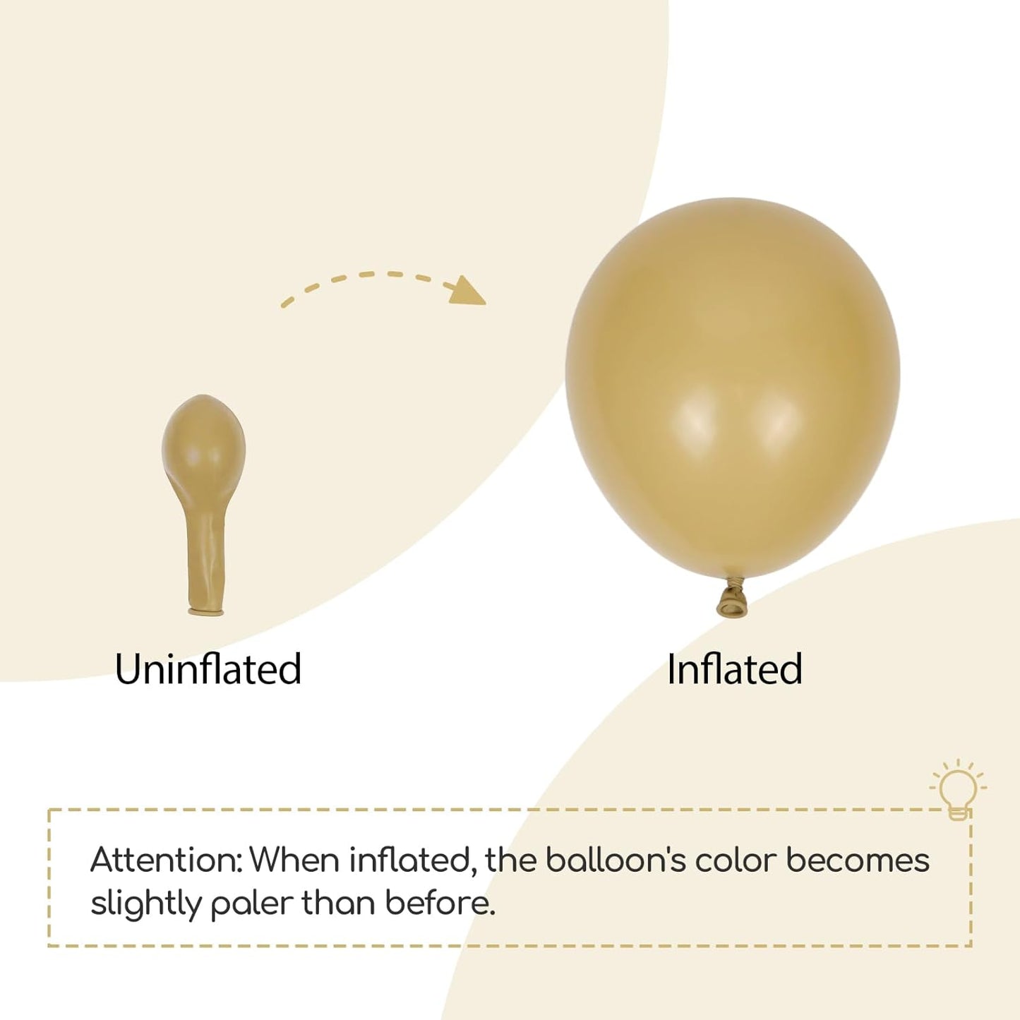 Skiennix Tan Balloons - 120-Piece Light Brown Balloon Set for Boho Wedding & Party Decor | 5-18 Inch Sizes
