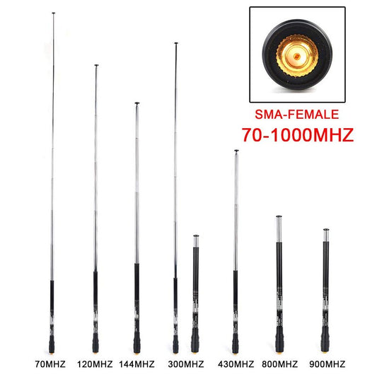 YNIBST Telescopic 70-1000MHz SMA-F Wideband Broadband Antenna for Handheld Ham Radio Two-Way Radios