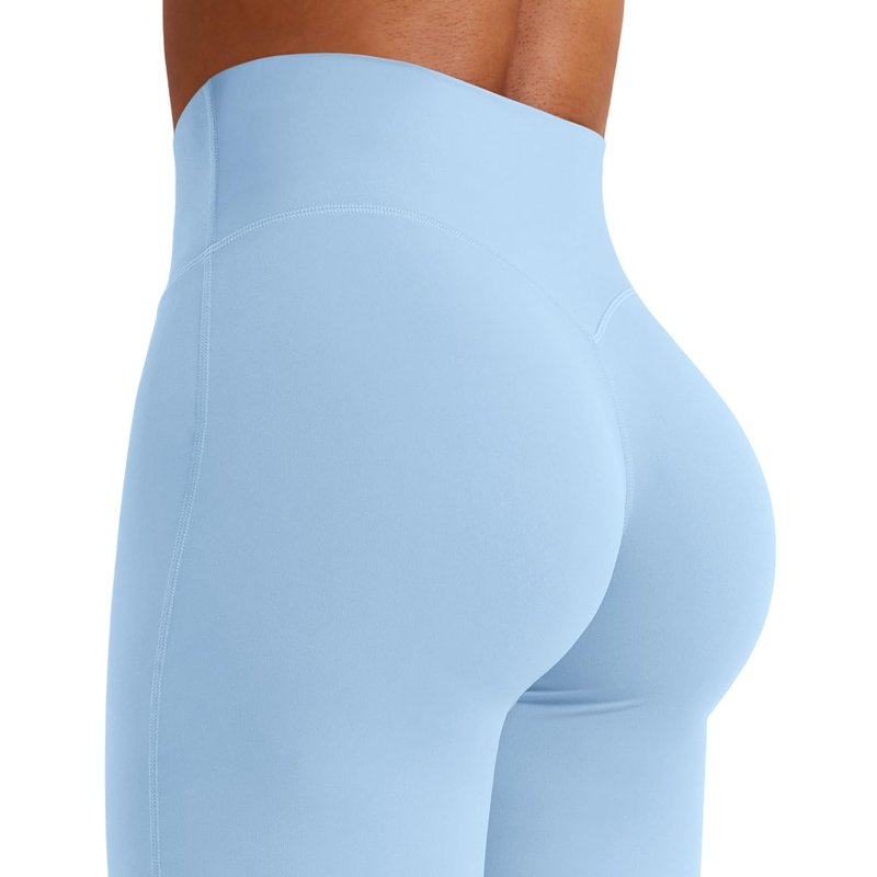YEOREO Workout Leggings Womens No Front Seam Straight Leggings 29" High Waist Buttery Eddiy Gym Yoga Pants Airy Blue XL
