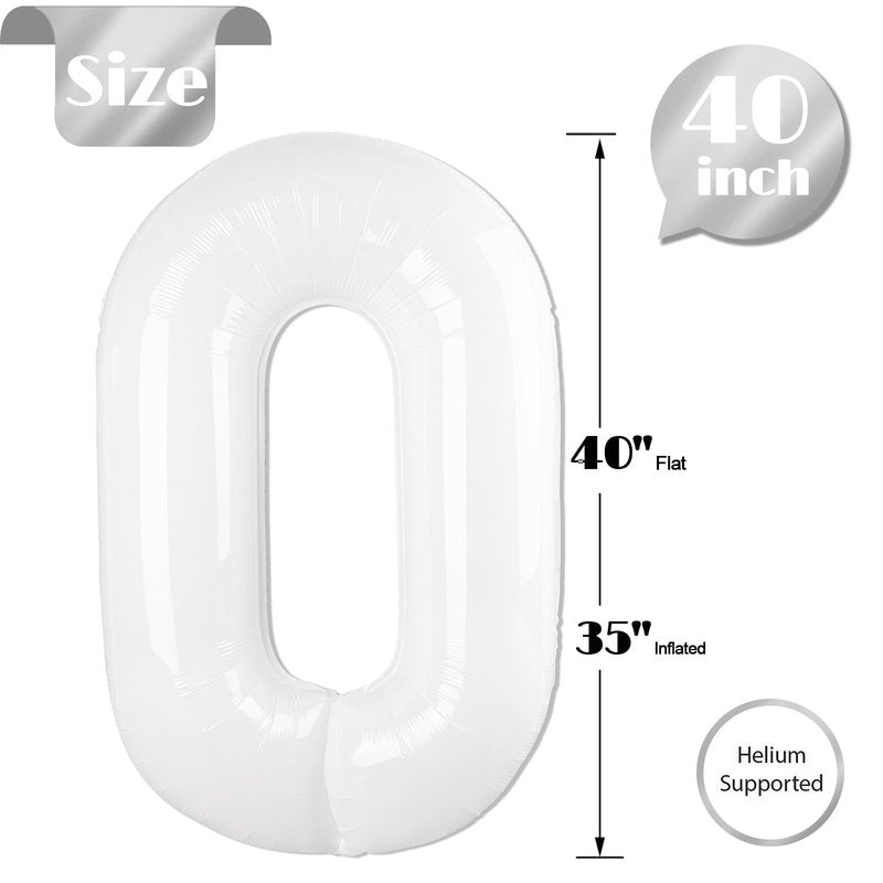 White Number 28 Balloon 40 inch, 28 Number Balloons, 28th White Birthday Decorations for Girls Boys 28 Year Old Party Supplies