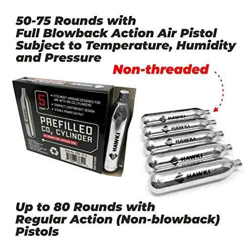Hawki 12 Gram CO2 Cartridges for Air Guns, BB Guns, Airsoft Pistols & Paintball Accessories