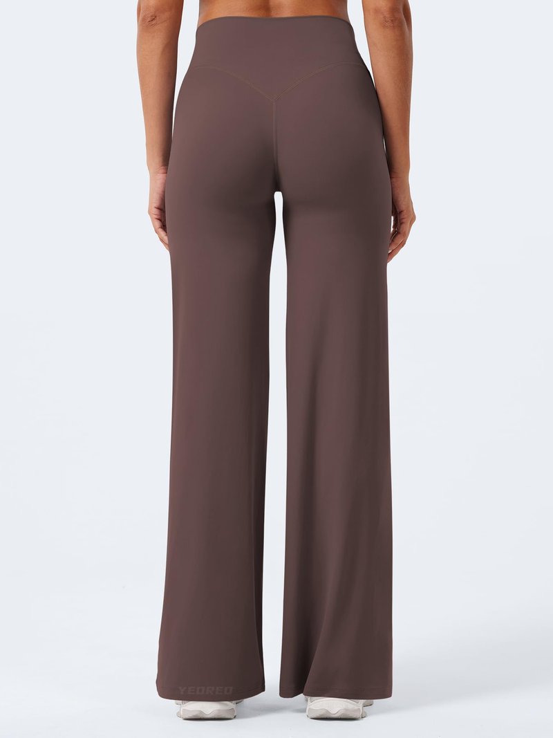 YEOREO Workout Leggings Womens No Front Seam Straight Leggings 31.5" High Waist Buttery Eddiy Gym Yoga Pants Plum Brown XXS