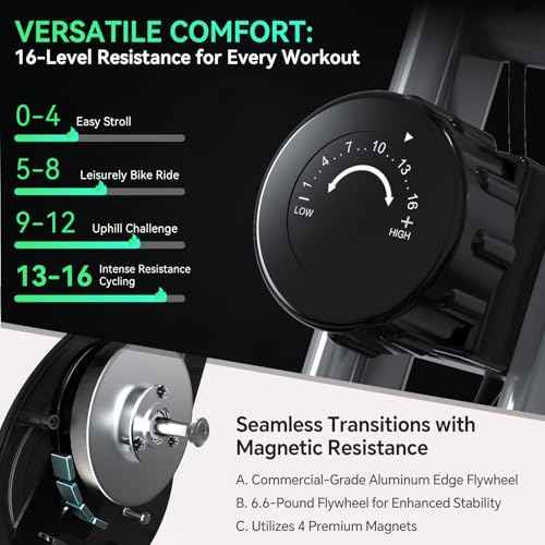 Foldable Exercise Bike Stationary Bikes for Home, 5 IN 1 Indoor Workout Bike, Cycling Bike with 16-Level Quiet Magnetic Resistance, 6.6 LBS Flywheel and 300LBS Capacity, 2025 Designed 817 X-bike