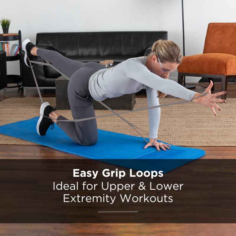 THERABAND CLX Super Heavy Resistance Band with Loops - 5ft Fitness Band for Full Body Workouts & Home Exercise