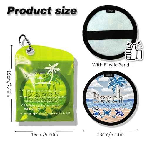 Beach Sand Remover Bag,Sand Remover Eraser with Elastic Band£¬Beach Vacation Essentials,Must Haves, Reusable Eco Gift for Women (Blue)