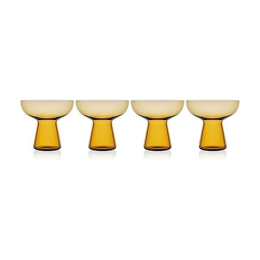 Mikasa Phoebe Margarita Cocktail Glass, Set of 4, Amber
